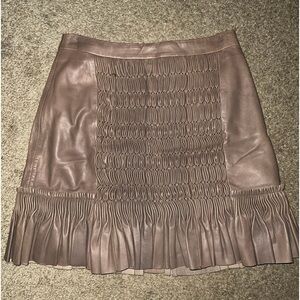 Leather Mini Skirt above the knee length